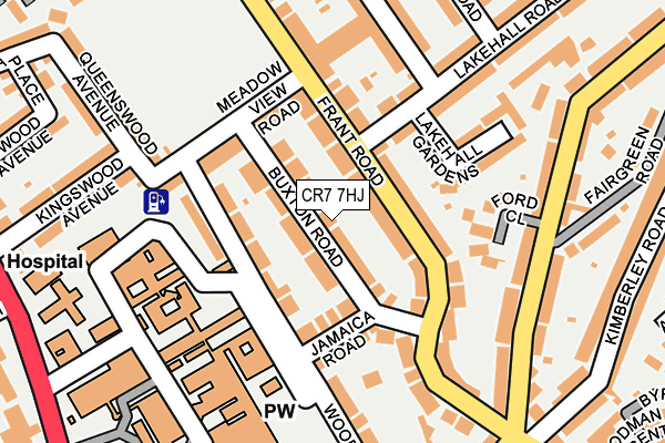 CR7 7HJ map - OS OpenMap – Local (Ordnance Survey)