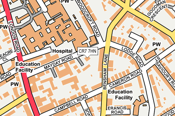 CR7 7HN map - OS OpenMap – Local (Ordnance Survey)