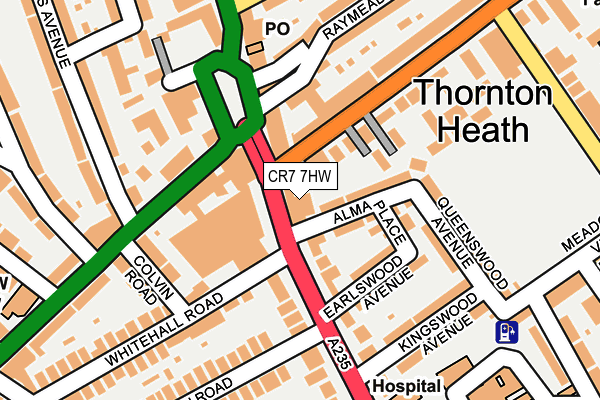 CR7 7HW map - OS OpenMap – Local (Ordnance Survey)