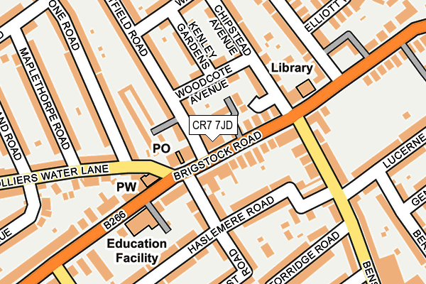 CR7 7JD map - OS OpenMap – Local (Ordnance Survey)