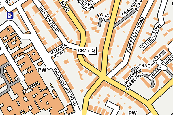 CR7 7JQ map - OS OpenMap – Local (Ordnance Survey)