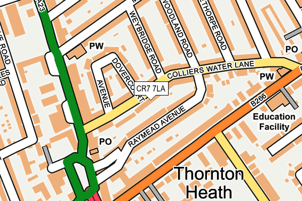 CR7 7LA map - OS OpenMap – Local (Ordnance Survey)