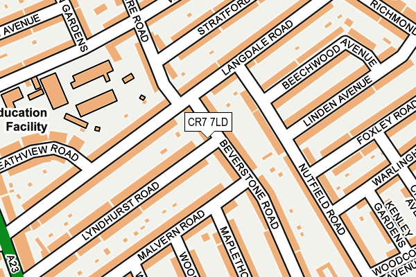 CR7 7LD map - OS OpenMap – Local (Ordnance Survey)