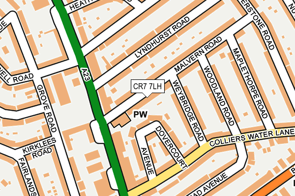 CR7 7LH map - OS OpenMap – Local (Ordnance Survey)