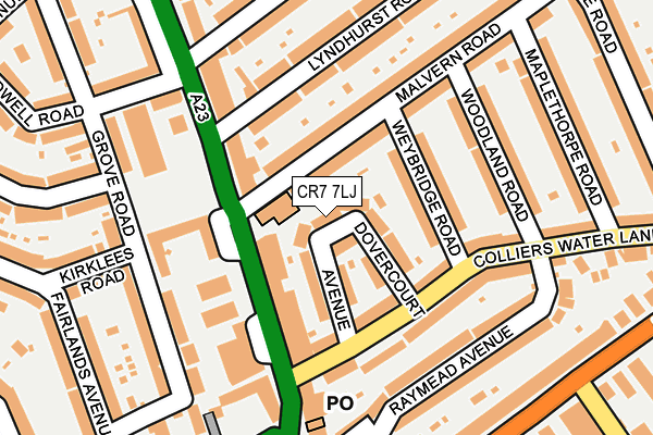 CR7 7LJ map - OS OpenMap – Local (Ordnance Survey)