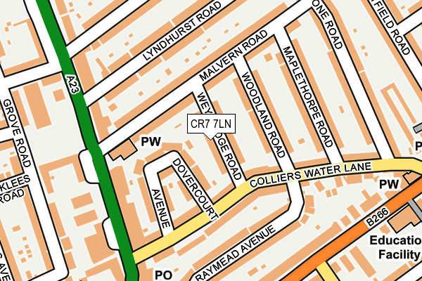 CR7 7LN map - OS OpenMap – Local (Ordnance Survey)