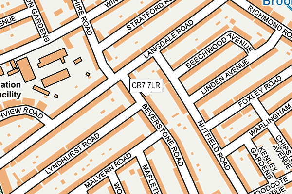CR7 7LR map - OS OpenMap – Local (Ordnance Survey)