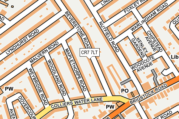 CR7 7LT map - OS OpenMap – Local (Ordnance Survey)