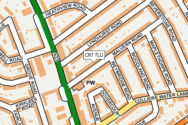 CR7 7LU map - OS OpenMap – Local (Ordnance Survey)