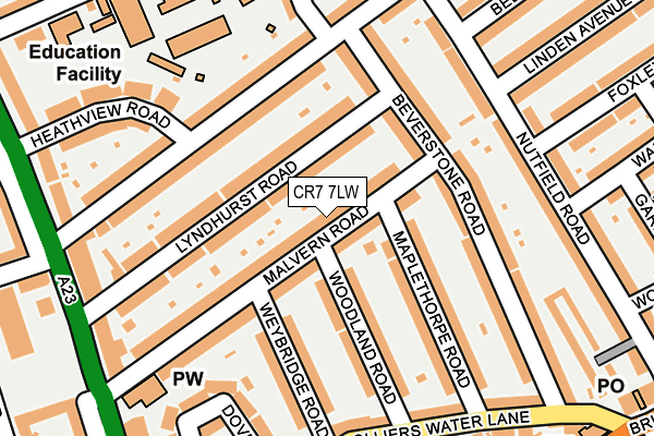 CR7 7LW map - OS OpenMap – Local (Ordnance Survey)