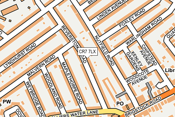 CR7 7LX map - OS OpenMap – Local (Ordnance Survey)