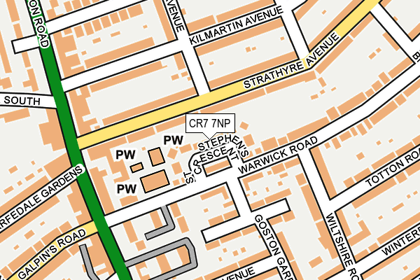 CR7 7NP map - OS OpenMap – Local (Ordnance Survey)
