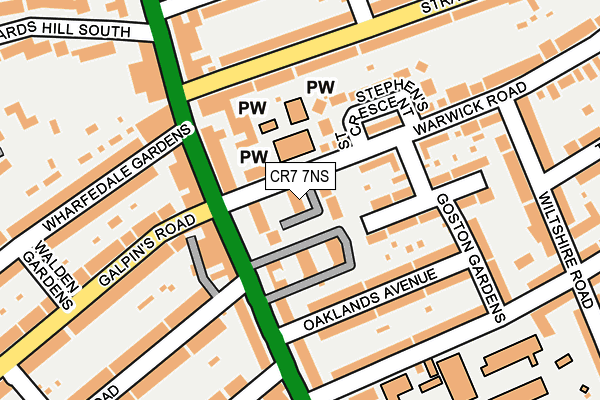 CR7 7NS map - OS OpenMap – Local (Ordnance Survey)