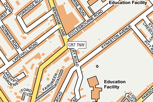 CR7 7NW map - OS OpenMap – Local (Ordnance Survey)