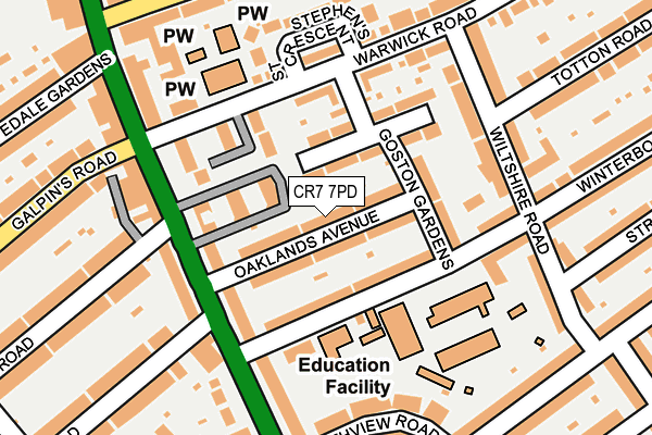 CR7 7PD map - OS OpenMap – Local (Ordnance Survey)