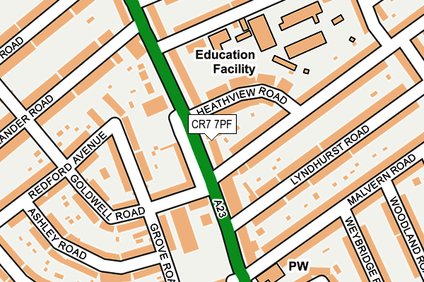 CR7 7PF map - OS OpenMap – Local (Ordnance Survey)