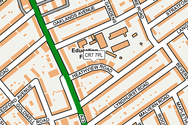 CR7 7PL map - OS OpenMap – Local (Ordnance Survey)