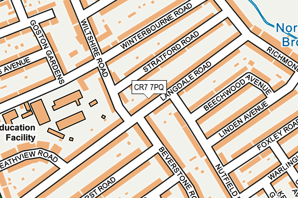 CR7 7PQ map - OS OpenMap – Local (Ordnance Survey)