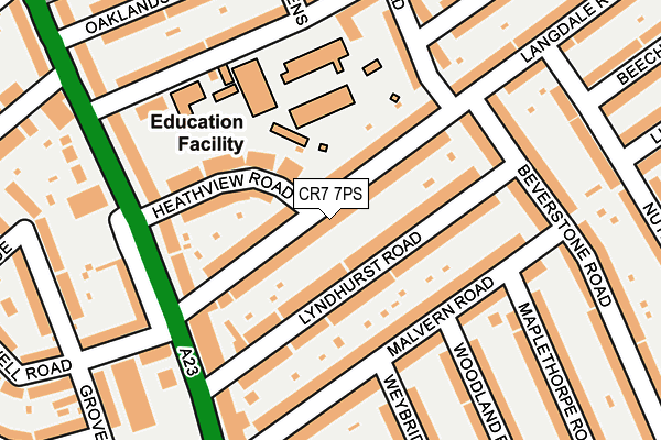 CR7 7PS map - OS OpenMap – Local (Ordnance Survey)