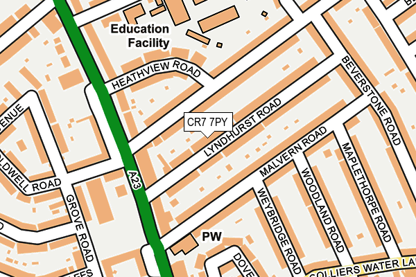 CR7 7PY map - OS OpenMap – Local (Ordnance Survey)