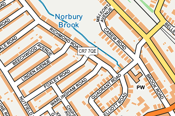 CR7 7QE map - OS OpenMap – Local (Ordnance Survey)