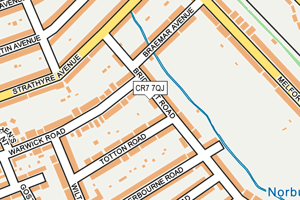 CR7 7QJ map - OS OpenMap – Local (Ordnance Survey)