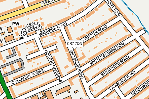 CR7 7QN map - OS OpenMap – Local (Ordnance Survey)