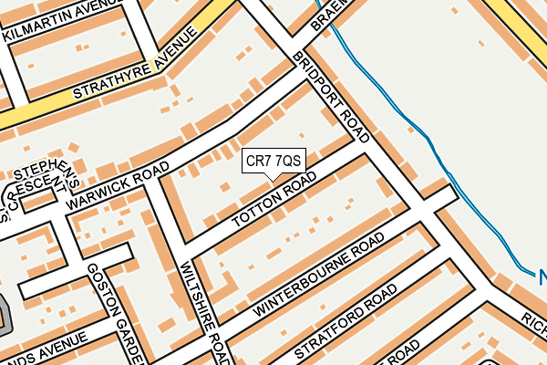 CR7 7QS map - OS OpenMap – Local (Ordnance Survey)