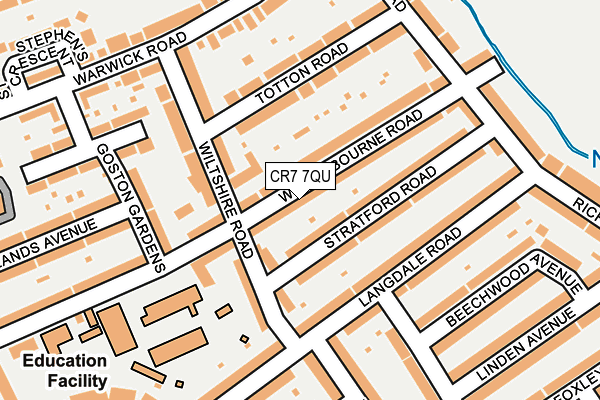 CR7 7QU map - OS OpenMap – Local (Ordnance Survey)