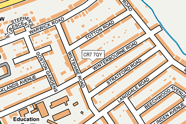 CR7 7QY map - OS OpenMap – Local (Ordnance Survey)