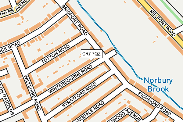 CR7 7QZ map - OS OpenMap – Local (Ordnance Survey)
