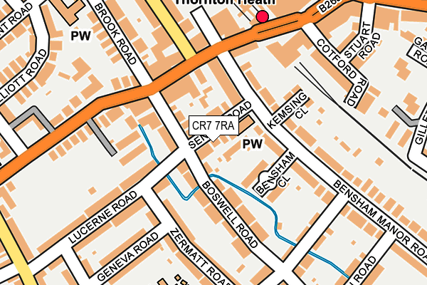 CR7 7RA map - OS OpenMap – Local (Ordnance Survey)