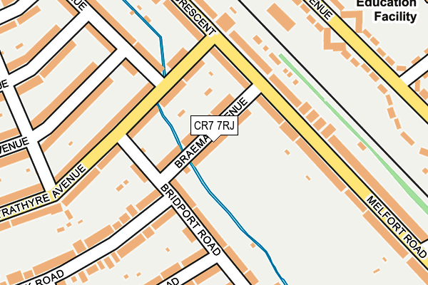 CR7 7RJ map - OS OpenMap – Local (Ordnance Survey)