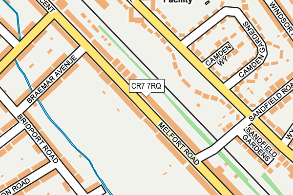 CR7 7RQ map - OS OpenMap – Local (Ordnance Survey)