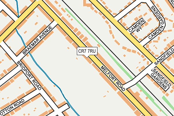 CR7 7RU map - OS OpenMap – Local (Ordnance Survey)