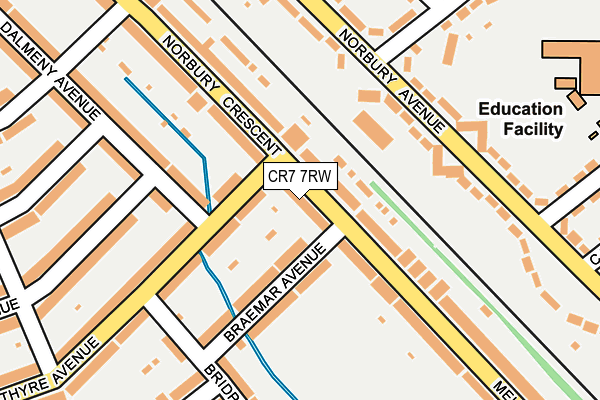 CR7 7RW map - OS OpenMap – Local (Ordnance Survey)