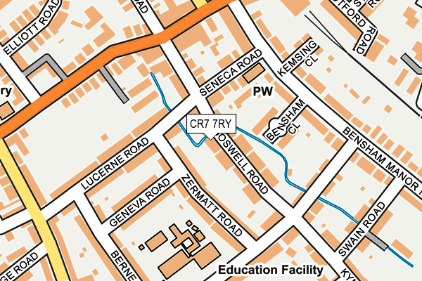 CR7 7RY map - OS OpenMap – Local (Ordnance Survey)