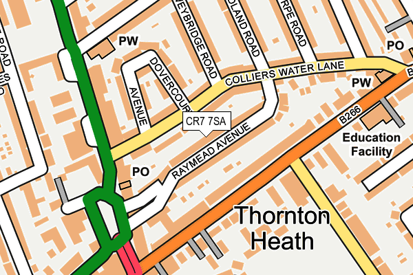 CR7 7SA map - OS OpenMap – Local (Ordnance Survey)