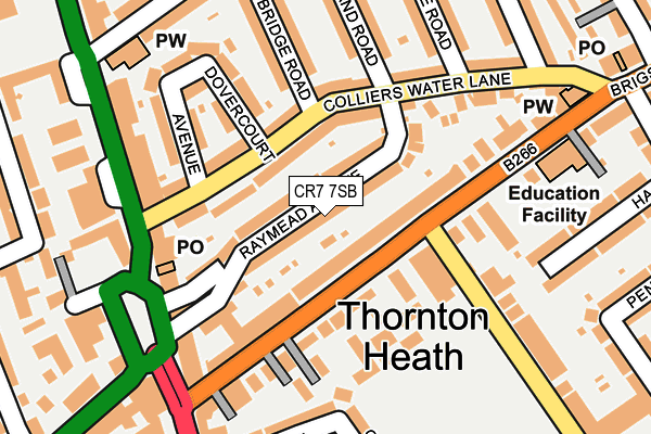 CR7 7SB map - OS OpenMap – Local (Ordnance Survey)