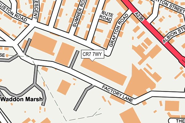 CR7 7WY map - OS OpenMap – Local (Ordnance Survey)