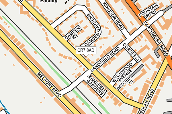 CR7 8AD map - OS OpenMap – Local (Ordnance Survey)