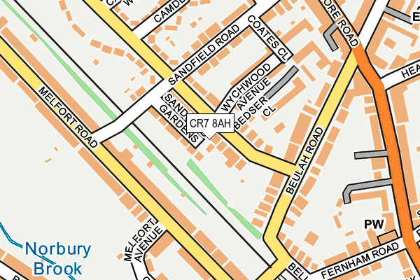 CR7 8AH map - OS OpenMap – Local (Ordnance Survey)