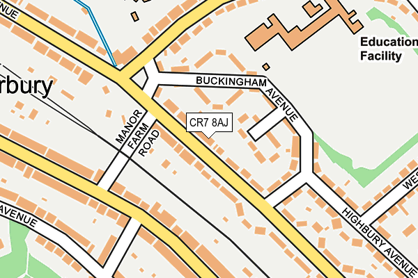 CR7 8AJ map - OS OpenMap – Local (Ordnance Survey)
