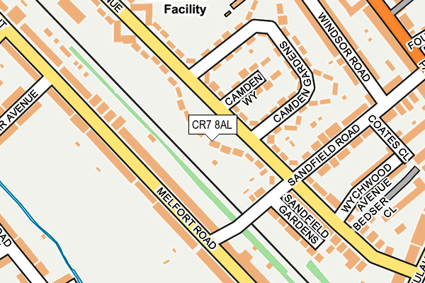 CR7 8AL map - OS OpenMap – Local (Ordnance Survey)