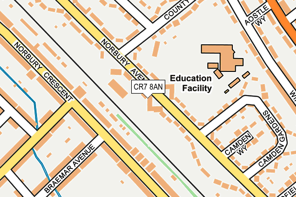 CR7 8AN map - OS OpenMap – Local (Ordnance Survey)