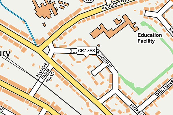 CR7 8AS map - OS OpenMap – Local (Ordnance Survey)