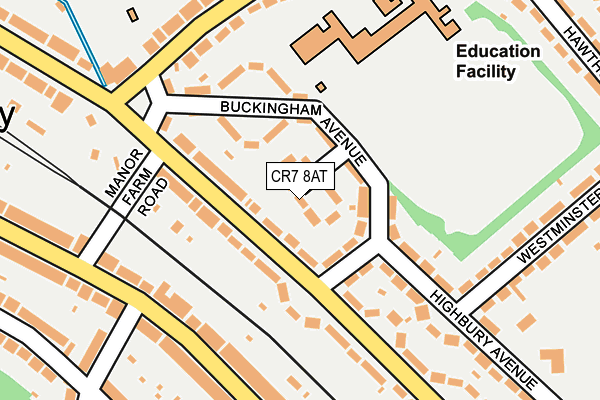 CR7 8AT map - OS OpenMap – Local (Ordnance Survey)
