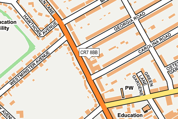 CR7 8BB map - OS OpenMap – Local (Ordnance Survey)