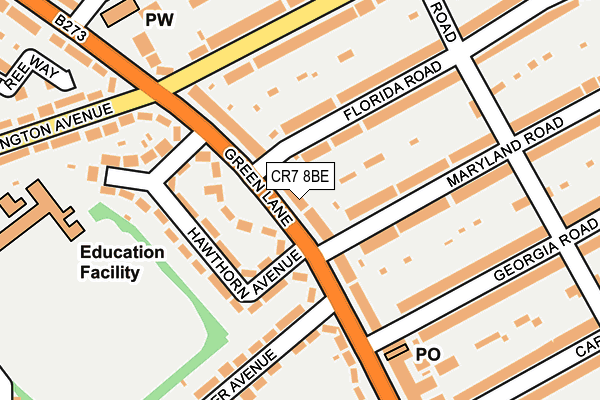 CR7 8BE map - OS OpenMap – Local (Ordnance Survey)