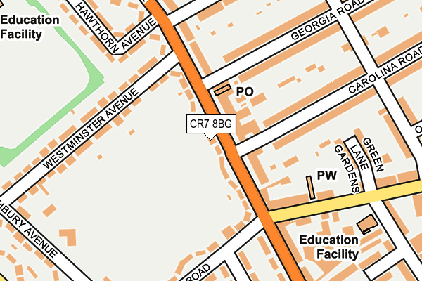 CR7 8BG map - OS OpenMap – Local (Ordnance Survey)